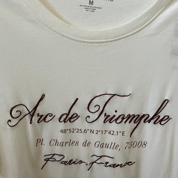 Arc de Triomphe Paris Cream Tee - Picture 1 of 3